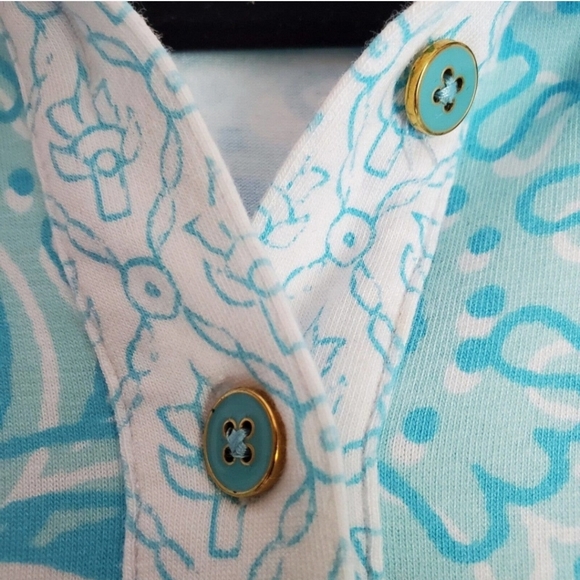 J. Mclaughlin Popover Women XSmall 3/4 Sleeve Modal Paisley Beachy Preppy Golf S - Picture 4 of 11